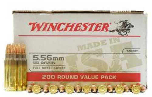 5.56mm Nato 200 Rounds Ammunition Winchester 55 Grain Full Metal Jacket